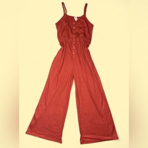 Laishen Rust Button Front Wide Leg Jumpsuit | NWT | Size XXL